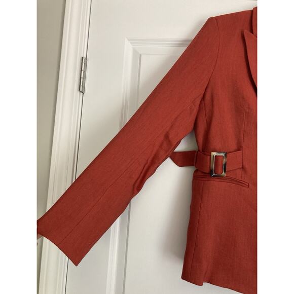 VERONICA BEARD Baltazar Dickey Jacket Womens Blazer Clay Linen Career Size 6 - Picture 3 of 14